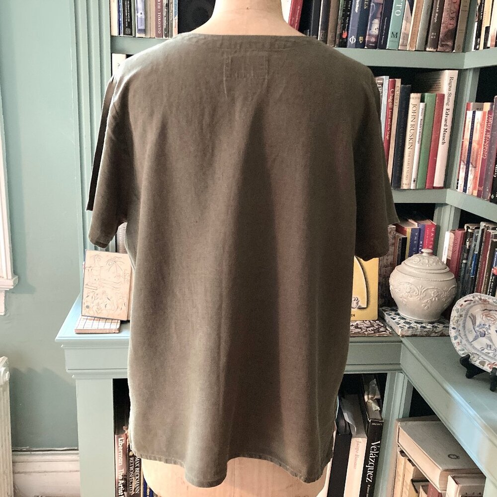 Flax 100% Linen Top With 3-Button Feature - image 3